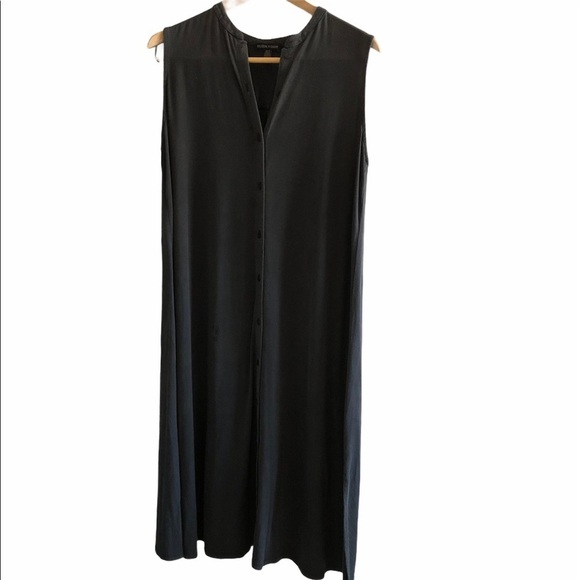 Eileen Fisher maxi button dress side slits - Picture 8 of 8